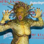 سر و وضع سلبریتی‌ها در جشن هالووین هایدی کلوم در نیویورک